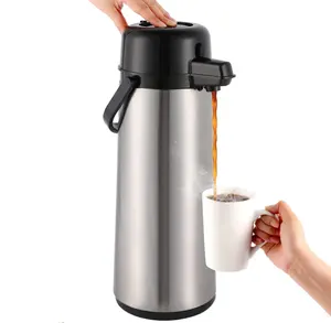101盎司气壶咖啡分配器，带泵咖啡壶热水瓶隔热不锈钢保温瓶热饮料分配器