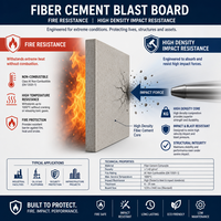 Panneau en Fibro-ciment Perforé Ignifuge, Imperméable et Anti-explosion, Fabrication OEM en Chine, 4 Heures de Résistance au Feu, pour Murs Intérieurs et Plafonds