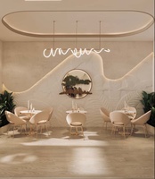 Intérieur de boulangerie personnalisé comptoir moderne en marbre comptoir en bois vitrine de café armoires à dessert en verre