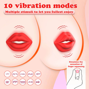 Mô phỏng môi núm vú Vibrator nữ masturbator ngực massage không dây điều khiển từ xa dành cho người lớn Sản phẩm mặc ngoài trời đồ chơi tình dục - Product Image 2