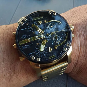 Nuovo 2025 DZ7333 Orologio da <span class=keywords><strong>Uomo</strong></span> di Lusso alla Moda, Grande, al Quarzo, Analogico, in Acciaio Inossidabile, 4 Fusi Orari, Oversize, 30M - Product Image 5