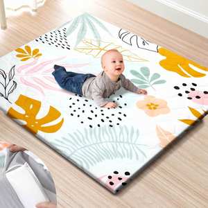 Tapis de jeu pour bébé Tummy Time 71 x 59 pouces, rembourrage extra épais, tapis de jeu antidérapant, tapis de sol et tapis de ramper rembourré pour bébés - Product Image 1