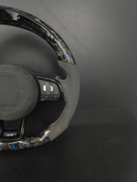 Volant en fibre de carbone forgée avec flocons bleus, gainé d'Alcantara, lumières de changement de vitesse LED, pour Volkswagen Golf 6 7 7.5