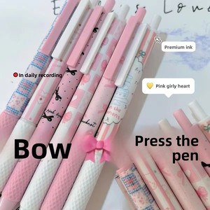 Penna a Scatto Doit in Edizione Limitata Rosa con Fiocco Stile Instagram, Design Accattivante, in Plastica, Inchiostro Nero 0.5mm, Asciugatura Rapida, Scrittura Fluida - Product Image 2