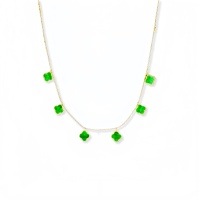 Collier en jadéite birmane de qualité naturelle A, collier en jadéite trèfle à quatre feuilles, collier en jadéite pour femme (avec NGTC)
