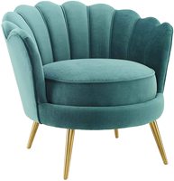 Nordic Grey Velvet Couch Wohnzimmer Shell Shaped Modern Fabric Sofa Sessel