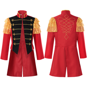 यूरोपीय अमेरिकी रेट्रो स्टैंड-अप कॉलर सर्कस प्रदर्शन पुरुषों के लिए मध्ययुगीन कपड़े - Product Image 1