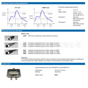 Interrupteur de température numérique Baumer EttN YttN, boîtier métallique, contact 1NC, réinitialisation automatique - Product Image 4