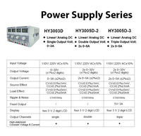 Alimentation DC-DC HY3005D-2 avec encodeur de banc, bouton rotatif réglable, double sortie régulée variable 2x 0-30V