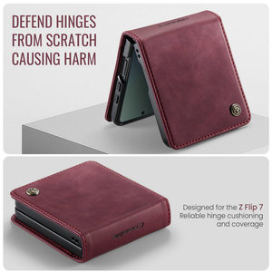 Caseme เคสป้องกันนิ้วสำหรับ Samsung Galaxy <span class=keywords><strong>Z</strong></span> <span class=keywords><strong>Flip</strong></span> 7, เคสหนัง PU หรูหราย้อนยุคพับ<span class=keywords><strong>ได้</strong></span>สำหรับ Samsung Galaxy <span class=keywords><strong>Z</strong></span> <span class=keywords><strong>Flip</strong></span> 7 - Product Image 3