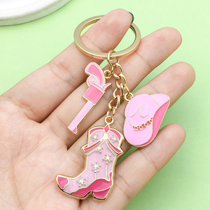 Moda Western <span class=keywords><strong>Cowboy</strong></span> portachiavi in lega stivali pistola e cappello portachiavi per chiavi auto zaini portafogli uomo donna regalo - Product Image 3