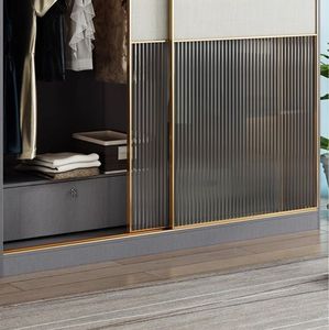 Moderna porta scorrevole in legno vestiti guardaroba nuovi disegni per mobili per la casa cucina e soggiorno uso armadio mobile - Product Image 6