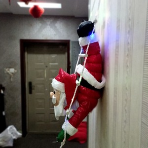 ไฟประดับตกแต่งคริสต์มาสรูปซานตาคลอสปีนบันได ใช้แบตเตอรี่ แสงสีขาวอบอุ่นและสี่สี - Product Image 5