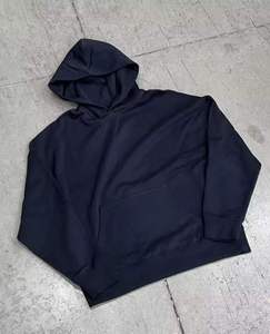 Sweat-shirt à capuche surdimensionné pour homme en polaire polyester/coton, couleur unie, coupe décontractée, vêtement d'hiver, éco-responsable - Product Image 2