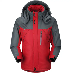 Vente en gros de vestes de bombardier de travail d'hiver de pluie en plein air pour hommes manteaux coupe-vent imperméable à l'eau avec fermeture éclair à capuche pour hommes J0037 - Product Image 4