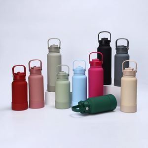 Bouteille d'eau sport isotherme en acier inoxydable sans BPA, 1200 ml (40 oz), avec poignée, pour camping, cadeau, grande capacité, logo personnalisé - Product Image 1