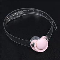 Bouchon buccal avec tétine SM, ceinture en plastique transparent, boule de bouche réglable, appareil féminin