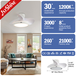 1stshine Ventilador <span class=keywords><strong>de</strong></span> Techo Blanco 30 Pulgadas Cuchillas <span class=keywords><strong>de</strong></span> Plástico Control Remoto Iluminación LED Ventilador <span class=keywords><strong>de</strong></span> Techo Pequeño - Product Image 3
