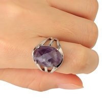 Nouveau Design Belle Bague Doigts À La Mode Naturel Précieux Elliptique Section Pierre Anneaux Pour Les Filles