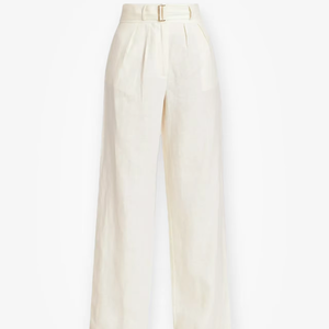 Pantalon droit élégant et décontracté à taille haute avec ceinture pour femme LEDUO, été et printemps - Product Image 1
