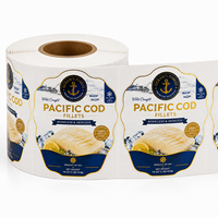 Étiquettes personnalisées pour filets de viande, imperméables, en feuille d'or métallique, pour congélateur, aliments congelés, autocollantes, pour emballages irréguliers