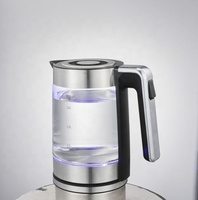 Bouilloire électrique sans fil en verre de 1,8 L avec base rotative à 360 degrés, maintien au chaud, arrêt automatique, protection contre l'ébullition à sec, pour usage hôtelier