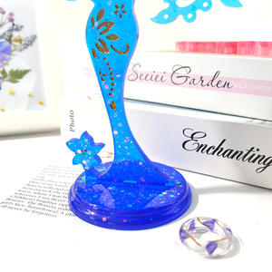 Moule en silicone DIY pour résine époxy cristalline, support de présentation de bijoux, <span class=keywords><strong>miroir</strong></span>, table pivotante, transparent blanc, écologique, outils de pâtisserie - Product Image 6