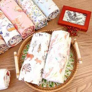 Nouvelle serviette d'emmaillotage pour bébé printemps-été 2026, fine gaze de coton de bambou, 120x120cm, paquet pour salle d'accouchement, housse simple - Product Image 2