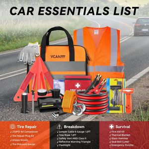 Kit <span class=keywords><strong>d</strong></span>'<span class=keywords><strong>urgence</strong></span> routier : Lampe torche manuelle, marteau brise-vitre et essentiels de premiers secours pour voitures et camions - Product Image 3