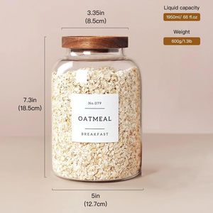 Vasetti per la conservazione degli alimenti in vetro organizzazioni per la <span class=keywords><strong>cucina</strong></span> <span class=keywords><strong>e</strong></span> la dispensa di cereali barattoli per Pasta, Pasta, tè, chicchi di caffè - Product Image 2