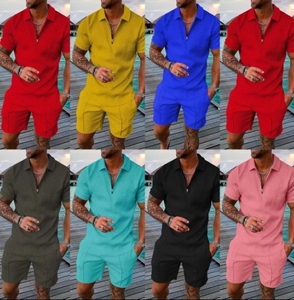 Traje Polo de Dos Piezas para Hombre, Estilo Casual de Playa, Transpirable, con Estampado por Transferencia de Calor, Manga Corta, para Verano - Product Image 6