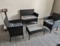 Ensemble de 4 pièces de meubles de patio en gros d'usine, chaise en rotin d'extérieur, canapé et table en osier pour la cour