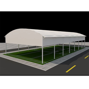 Structure en acier sur mesure pour abri de padel panoramique avec toit en PVC pour usage extérieur super panoramique en PVDF - Product Image 2