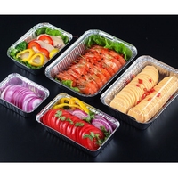 Meilleur prix, boîte à lunch en aluminium de 450 ml, écologique, de qualité alimentaire, en PET, boîte à lunch à emporter, vente en gros de barquettes en aluminium avec couvercle