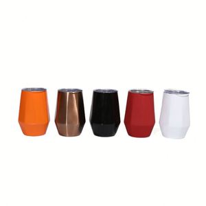 Wholesale Custom Logo 12oz Diamond Eggshell Wine Tumbler 304 Stainless Steel Double Wall Vacuum Insulated <b>Cup</b> <b>with</b> Leakproof <b>Lid</b> - Product Image 3