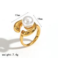 Ensemble de bijoux élégant en acier inoxydable de haute qualité plaqué or 18 carats avec perle et œil de tigre, bague et boucles d'oreilles, style tendance