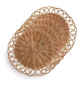 Handmade Natural Rattan <b>Placemat</b> Table Mats Restaurant <b>Wicker</b> Table Decor for Wall Decoration and Table Decor - Product Image 6