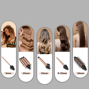Juego <span class=keywords><strong>de</strong></span> varita rizadora 5 en 1, varita giratoria para el cabello, rizadores, cepillo alisador térmico, barriles intercambiables, rizador <span class=keywords><strong>de</strong></span> pelo <span class=keywords><strong>de</strong></span> cerámica - Product Image 2