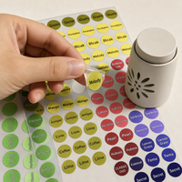 Étiquettes autocollantes holographiques anti-contrefaçon personnalisées en PET, code couleur, pour contenants - forme ronde, pot/bouteille