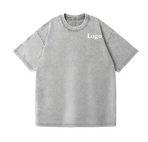 T-shirt rétro surdimensionné pour homme, vente personnalisée, logo personnalisé, t-shirt 300 g/m², lavage à l'acide - Product Image 6