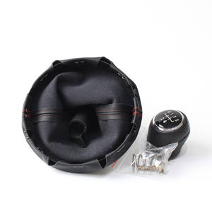 ฝาครอบหัวเกียร์โฟล์คสวาเก้น ที 5 หนัง PU สไตล์สปอร์ต 5 6 สปีด เกียร์ธรรมดา เย็บด้ายสีแดง - Product Image 5