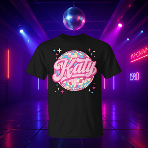 Katy T-shirt disco rétro personnalisé style années 80 unisexe taille adulte - Product Image 3