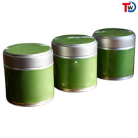 Boîte en fer blanc pour matcha de 30g 50g, personnalisable avec logo, marque TW, Guangdong, finition UV, sérigraphie, gravure laser, OEM/ODM, prix compétitif, hermétique