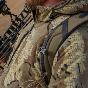 Casaco Retro Masculino Pesado com Estampa Desgastada, Jaqueta de Chuva com Zíper, Quebra-Vento <span class=keywords><strong>Digital</strong></span> em Denim, Design Camuflado Impermeável - Product Image 5