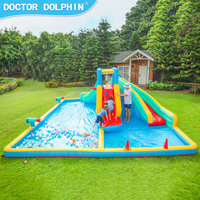 Heißer Verkauf Günstiges Outdoor-Kinder-Super-Doppel-Pool-Hüpfburg Aufblasbare Wasserrutsche