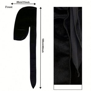Durag de luxe unisexe pour adultes - Bandeau extensible en velours doux avec longue queue et larges sangles pour le sport, les fêtes et le ski - Product Image 4