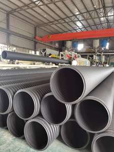 800mm SN4 SN8 एचडीपीई बड़े प्लास्टिक डबल दीवार नालीदार DWC नाली अपशिष्ट और जल निकासी के लिए पुलिया पाइप - Product Image 2