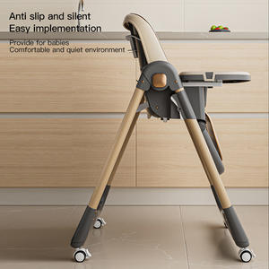 Trona Plegable Ajustable para Niños de 6 Meses en Adelante, Multifuncional con Bandeja y Cesta de Almacenamiento, Estructura Piramidal Segura - Product Image 2