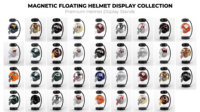 Base d'affichage à lévitation magnétique flottante pour casque de moto, support d'affichage rotatif pour casque avec lumière LED