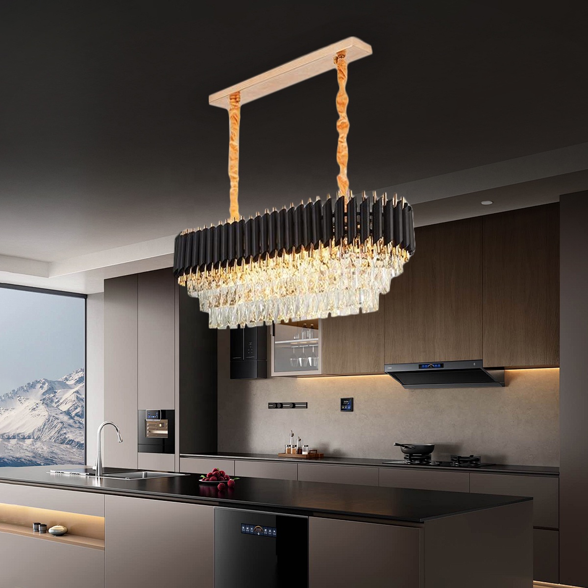 Black W80*D30*H30cm E14 bulb holder
